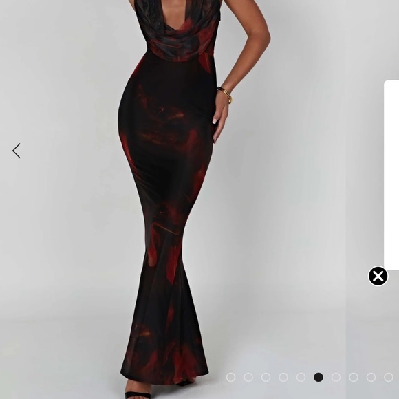Baby Boo - CHRISHELLE MAXI DRESS - FIRE PRINT - Picture 3 of 4
